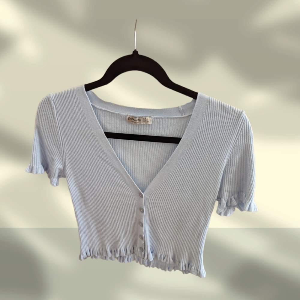 Stradivarius Button Up Crop